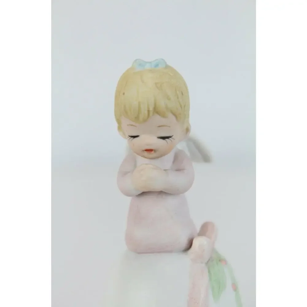 Lefton Angel Bell praying pink girl Porcelain 3